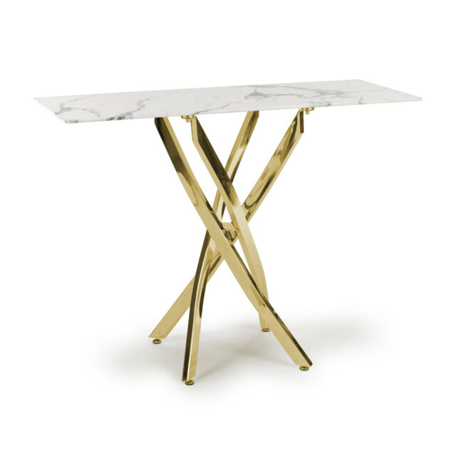 Bardha 40cm Glass Top Console Table
