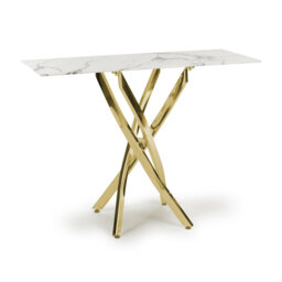 Bardha 40cm Glass Top Console Table