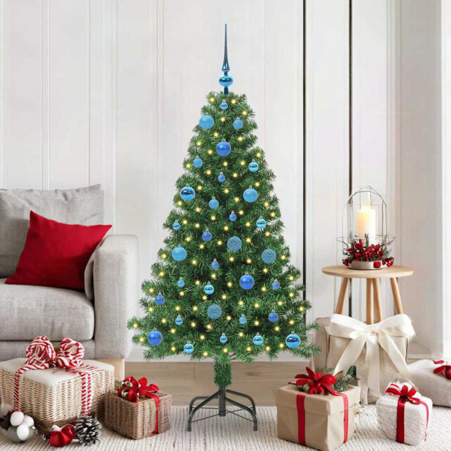 vidaXL Artificial Christmas Tree with 150 LEDs with Stand Green
