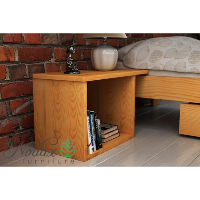 Nodax Bedside Cabinet Table For Bedroom - Elegant Minimalist 2-Shelf Unit with Overhang Table (B6)