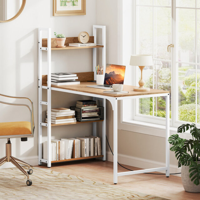 Computer Desk 120 CM Study Writing Desk With Charging Station