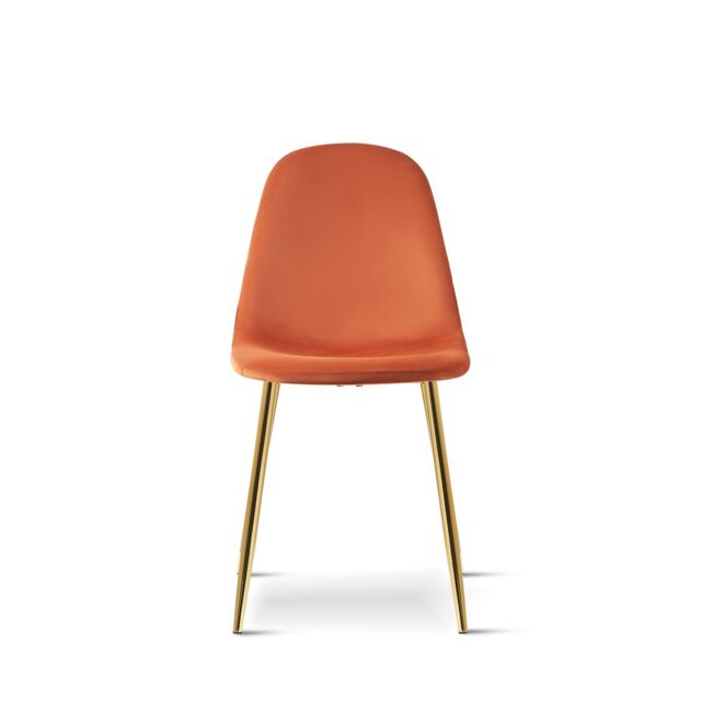 4 Kamari Velvet Upholstered Dining Chair with Gold Metal Legs