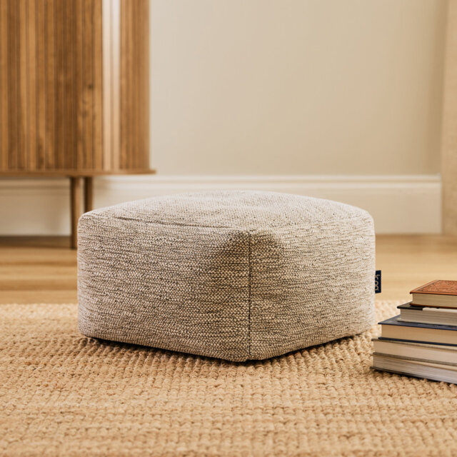 35cm Wide Square No Pattern Pouffe Ottoman