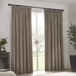 Heavy Chenille Room Darkening Pencil Pleat Curtains