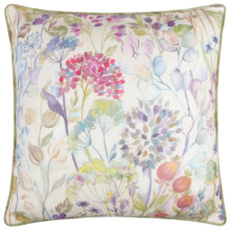 Country Hedgerow Indoor / Outdoor Floral Green Square Throw Cushion