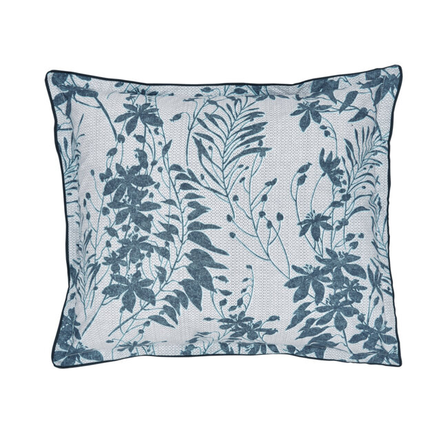 Mieko Pairs Teal & Silver 100% Cotton Square Oxford pillowcase