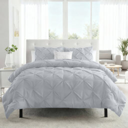 Aspire Homeware High Quality Microfiber Pintuck Design Duvet Cover With Pillowcases