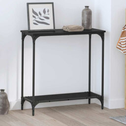 Console Table Black Oak 101 X 30.5 X 75 Cm Engineered Wood