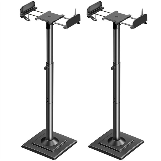 Adjustable Height Speakers Stands, Extend 865Mm To 1100Mm, Spring Loaded Floor Speaker Stand Holds Universal Satellite & Bookshelf Speakers Up To 5KG,