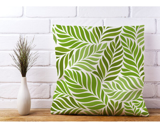 Marceline Green Leaf Floral Scatter Cushion with Filling