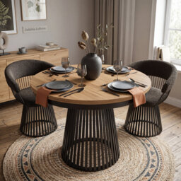 Extendable Metal Base Dining Table