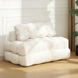 3-in-1 Convertible Folding Sofa Bed - Double Futon Couch Sleeper with Ergonomic Back Support & Pillow - Portable Collapsible Floor Lounger, Comfortabl