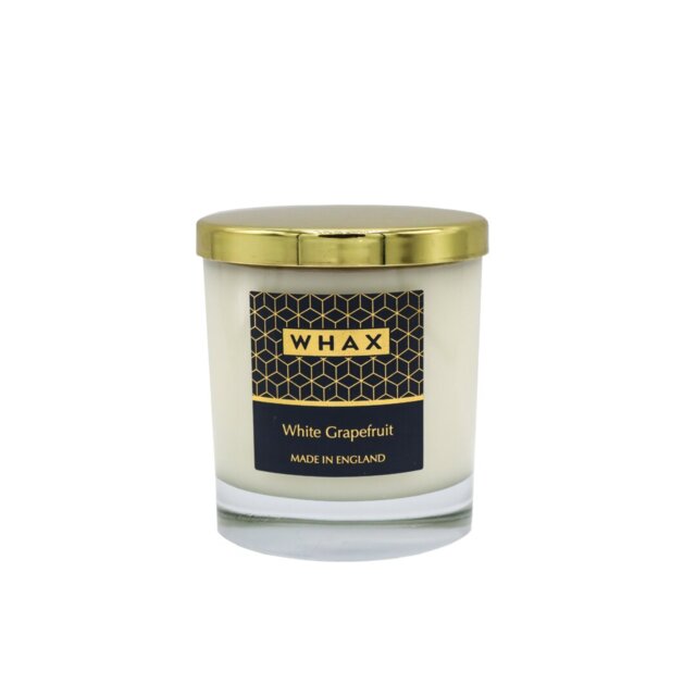 White Grapefruit Scented Jar Candle with Glass Holder