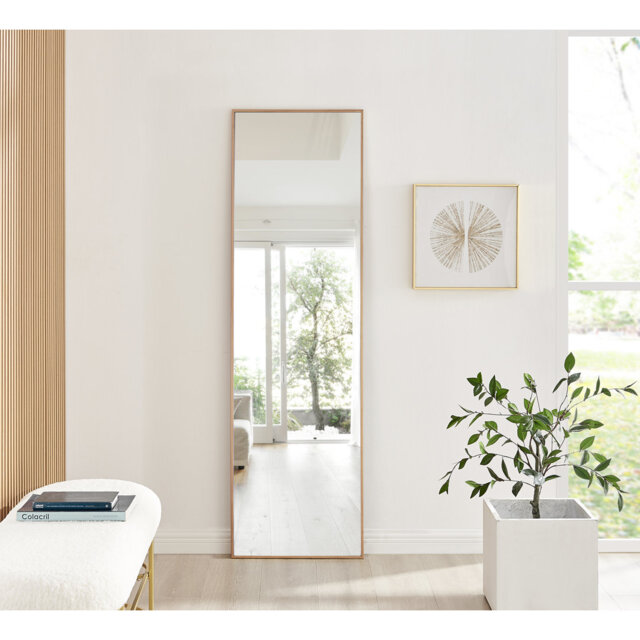 Alcantera Rectangle Metal Frame Wall Mirror Simple and Elegant Modern Design