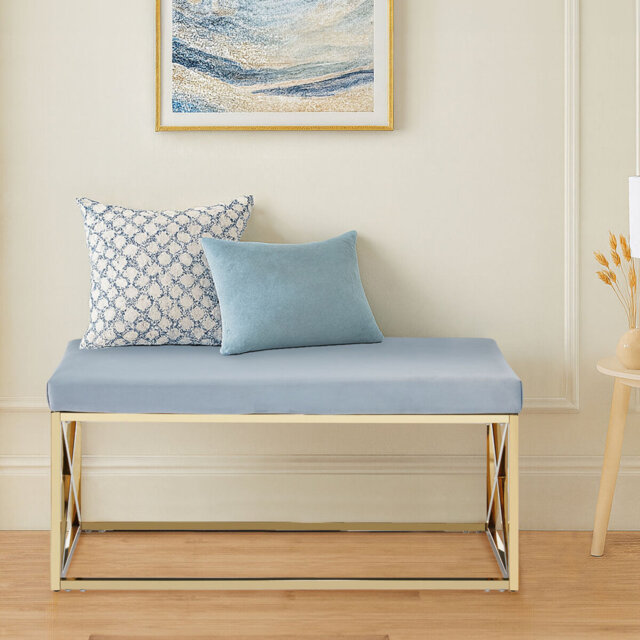 Sayyed Velvet Upholstered Bench