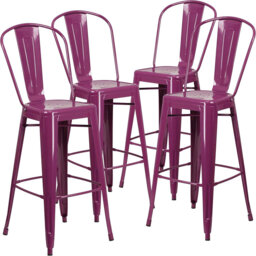 "Andreucci 24"" Industrial Style Stool Chair - Modern Metal Galvanised Steel"