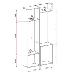 197 H x 89 W Bookcase