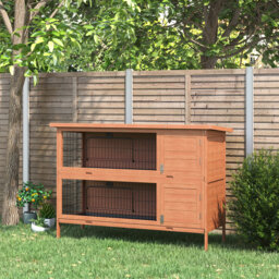 Rabbit Hutch with NoLeak Trays Divider 136 x 50 x 93cm Orange