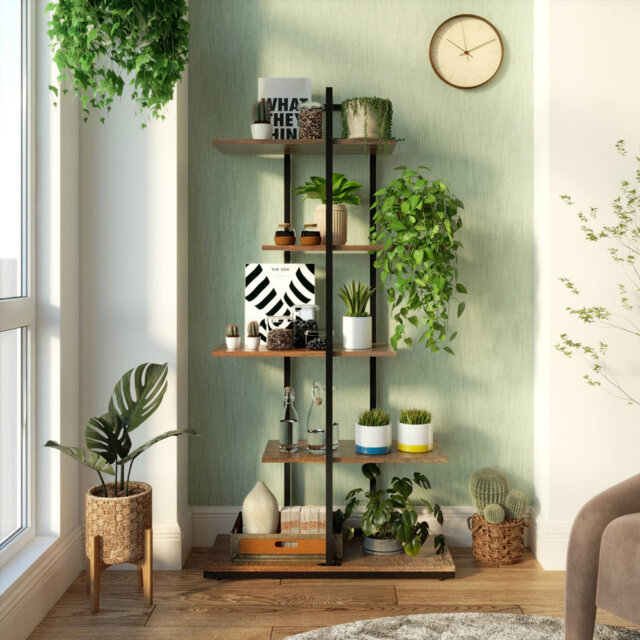 Geri 144.5cm H x 74cm W Metal Standard Bookcase