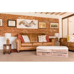 Betty Linen Blend Upholstered Storage Bench