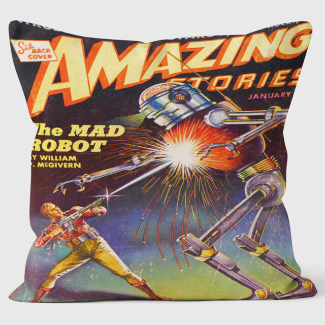 Amazing - the Mad Robot - Pulp Fiction Cushion