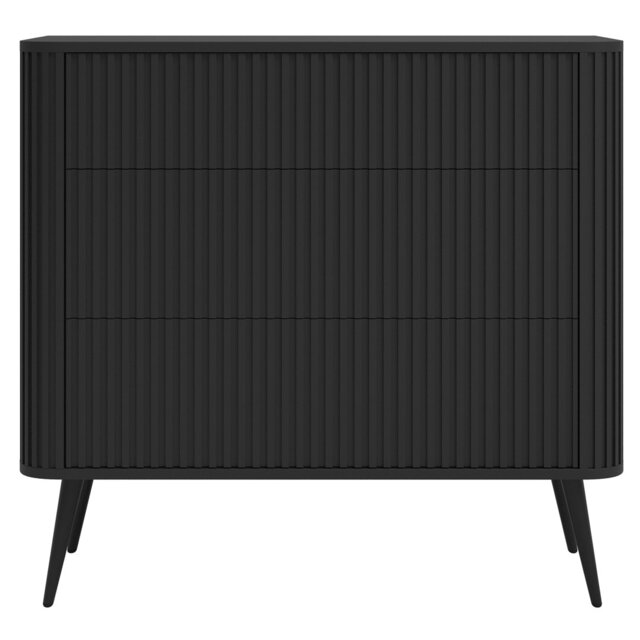 Chest of Drawers with Fluted Fronts and Three Drawers