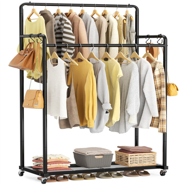 Pinnell 72.5cm Rolling Clothing Rack