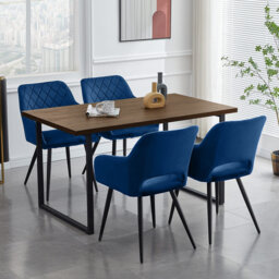 2 X Dining Chairs, Velvet Upholstered Kitchen Counter Chair, Lounge Reception Chairs For Dining Room