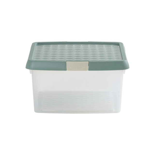 Wham Clip Square Plastic Storage Boxes with Secure Clip Lock Lids Clear/Stone/Slate Grey