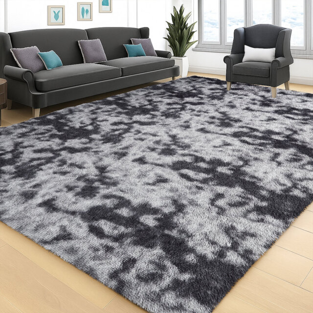 Luxury Plush Shaggy Grey Rug