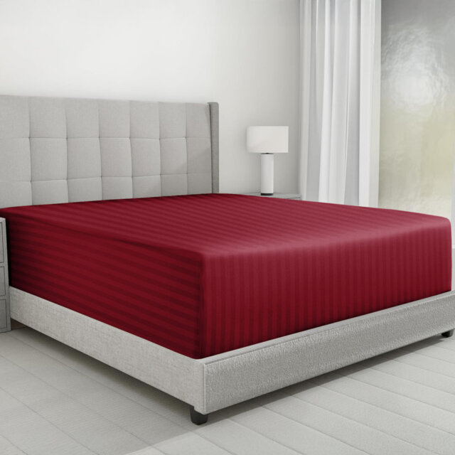 Microfiber Striped Fitted Sheet