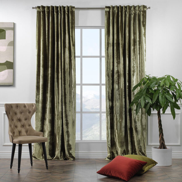 Blackout Thermal with Liner Extra Long & Extra Wide Shiny Velvet Decorative Curtain Panel
