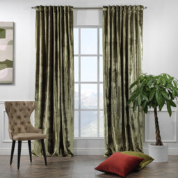 Blackout Thermal with Liner Extra Long & Extra Wide Shiny Velvet Decorative Curtain Panel