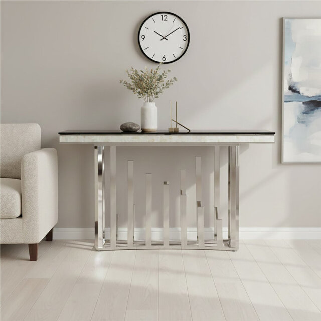 150cm Glass Top Console Table
