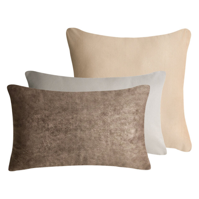 Set of 3 Decorative Cushions VATICA Velvet 30 x 50 cm 45 x 45 cm Multicolour Solid