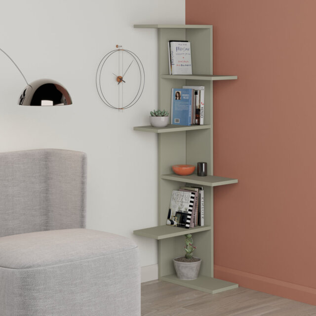Saso Corner Bookcase 5-Tier Storage Unit
