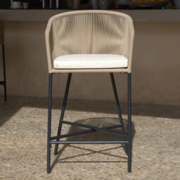 Fabiano Rope Outdoor 69.5cm Bar Stool with Cushion