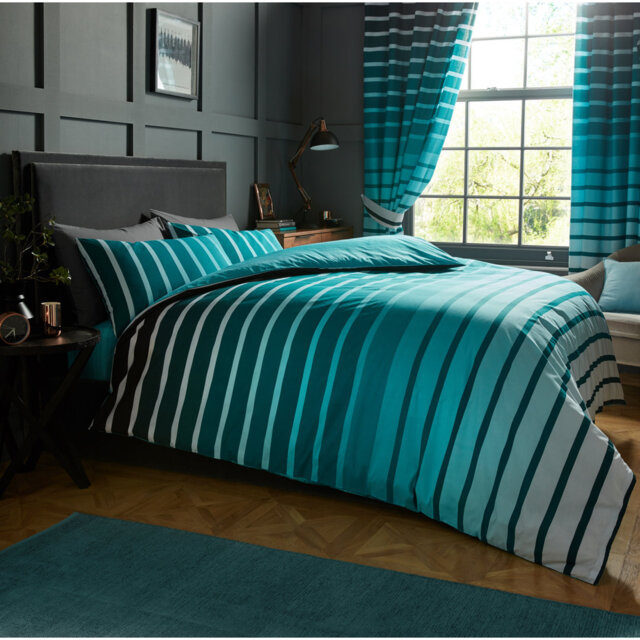 Stripes Polycotton Duvet Cover Set with Matching Pillowcases, Yarn Bedding UK