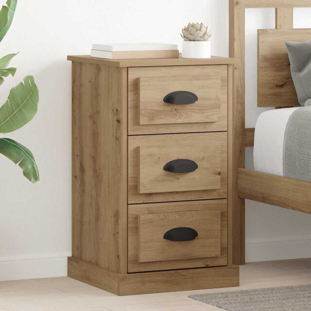 Bedside Cabinet Old Wood 39 X 39 X 67.5 Cm Engineered Wood