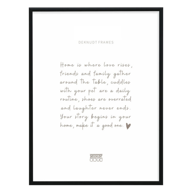 Simple picture frame made of aluminum in matt black color