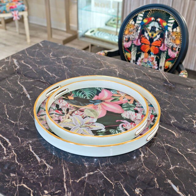 Myrtle & Mary Circular Tray Set of  2 â TROPICAL BOMB