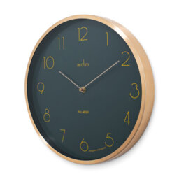Acctim Madison Wall Clock Quartz Modern Brushed Metal Case Foil Embossed 35cm