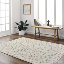 Shaggy Polka Dot Area Rug Multicolour/Beige