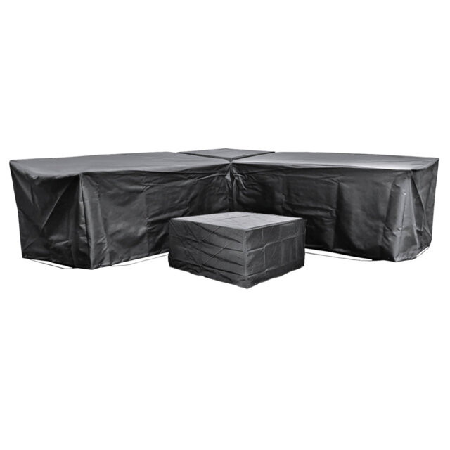 Ezbreathe Malta 6 Seat Furniture Set Cover In Black