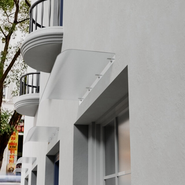 Dakota Fields Plastic Cover Retractable Freestanding Awning