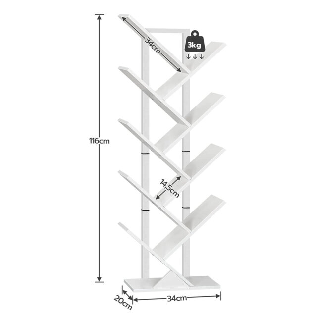 116Cm H x 34Cm W Geometric Bookcase