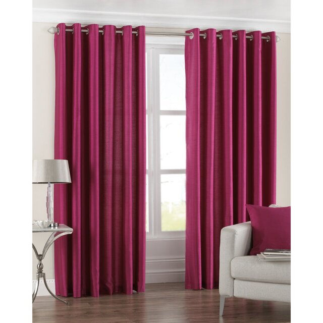 Polyester Semi Sheer Grommet/Eyelet Curtain Pair
