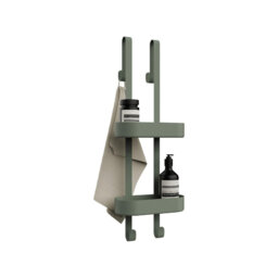 2 Tier Height Adjustable Door Shower Caddy Shower's Hanger Organizer Green