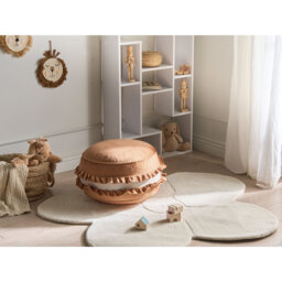50cm Wide Velvet Round Solid Colour Pouffe Ottoman