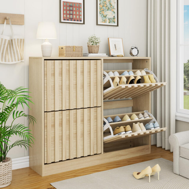 24 Pair Flip Drawers Shoe Storage Cabinet by Wayfair